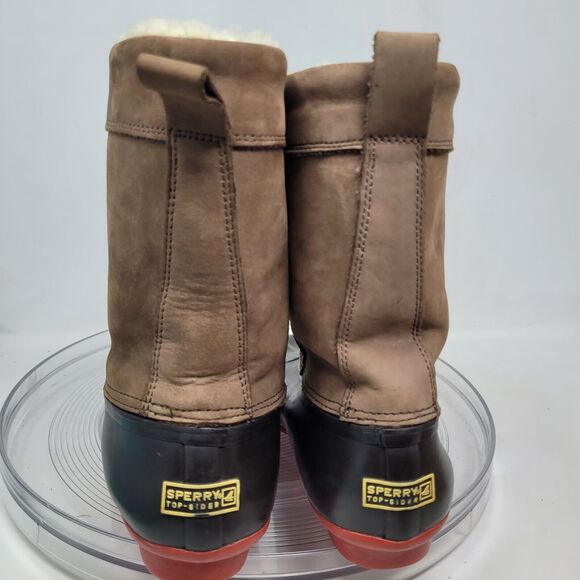 Sperry Shearwater Boots Womens 11 M Brown Leather REAL Shearling Duck Rain Snow - Picture 4 of 9
